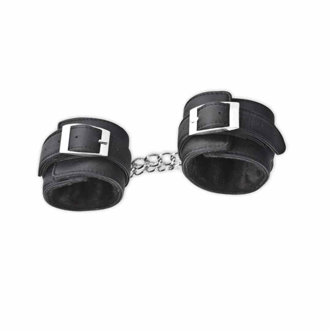 Handfesseln "Faux Fur Lux Fetish" aus PVC - grössenverstellbar (schwarz) - loveiu.ch