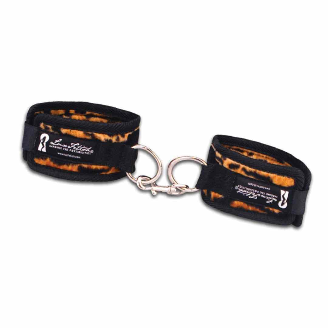 Handfesseln "Love Cuffs Lux Fetish" mit verstellbarer Passform (braun/schwarz) - loveiu.ch