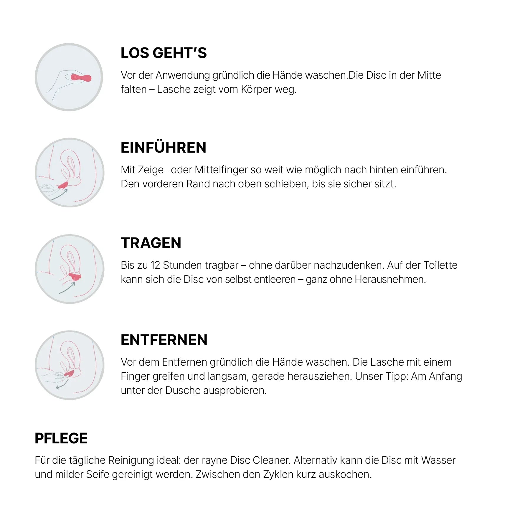 Anleitung zur Anwendung und Pflege eines Menstruationsbeutels mit Schritt-für-Schritt-Anleitungen