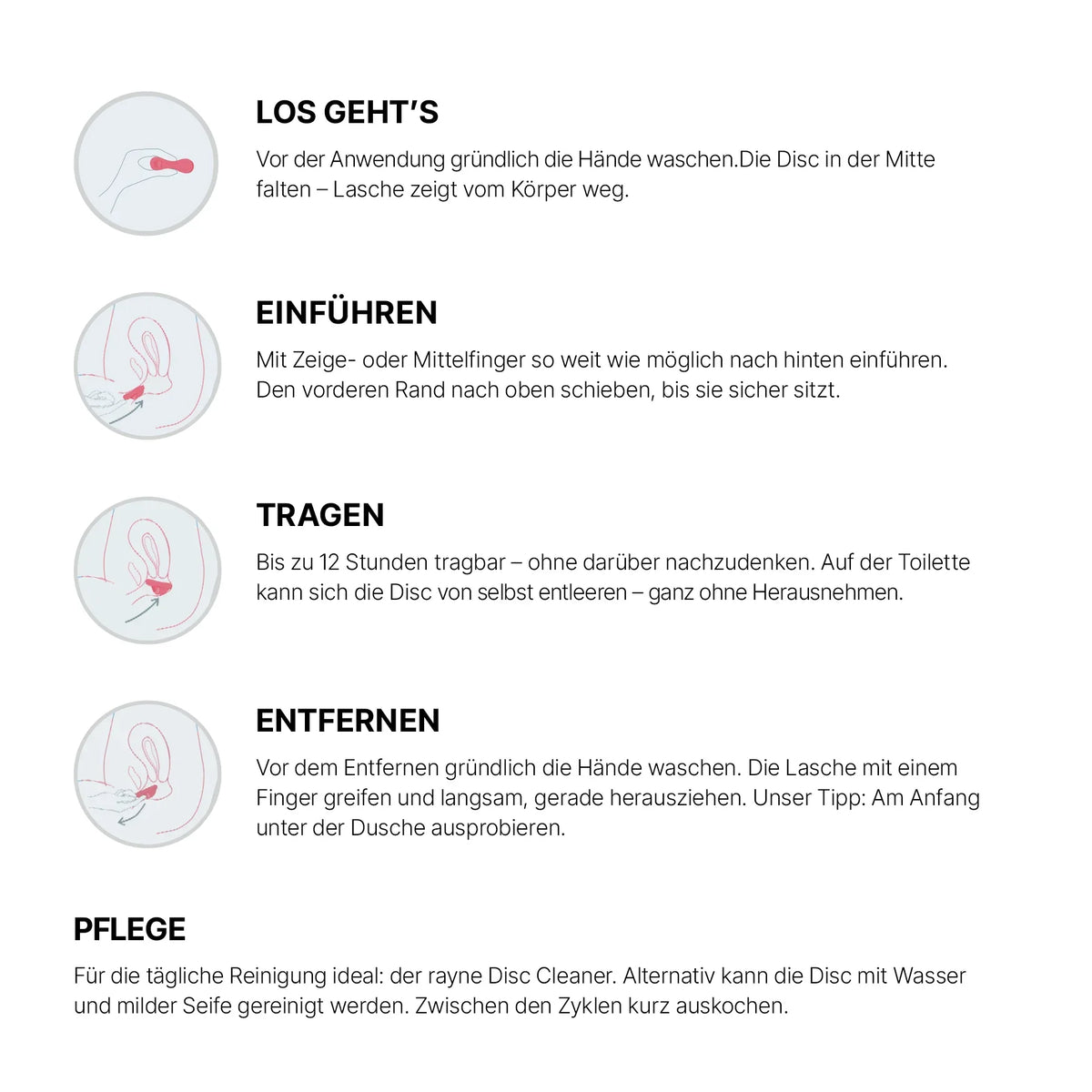 3er-Pack Menstruationsdisk "rayne Disc" aus Silikon - Grösse One Size (rot)