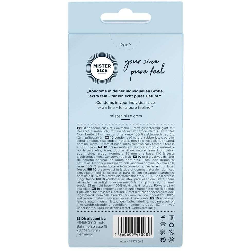 Kondome aus Naturkautschuklatex - extrafein & gefühlsecht (Ø 53mm/10Stk.) von Mister Size - loveiu.ch
