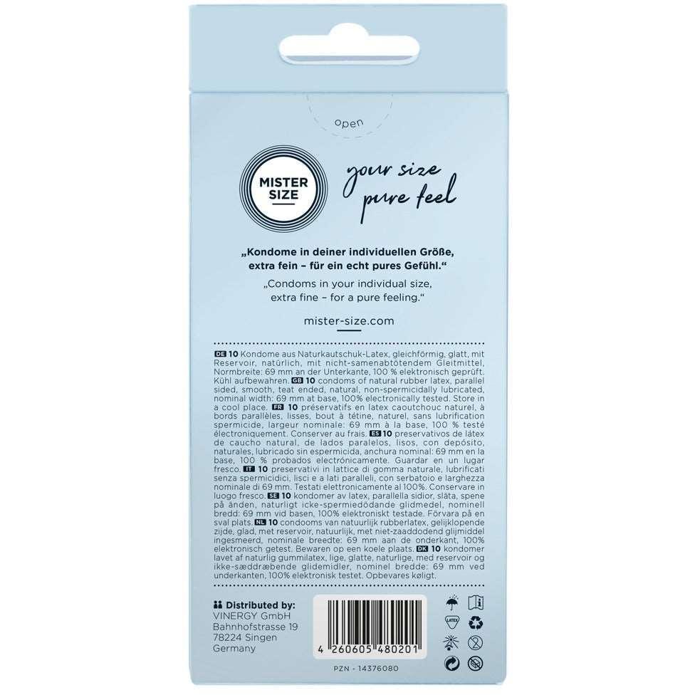 Kondome aus Naturkautschuklatex - extrafein & gefühlsecht (Ø 69mm/10Stk.) von Mister Size - loveiu.ch