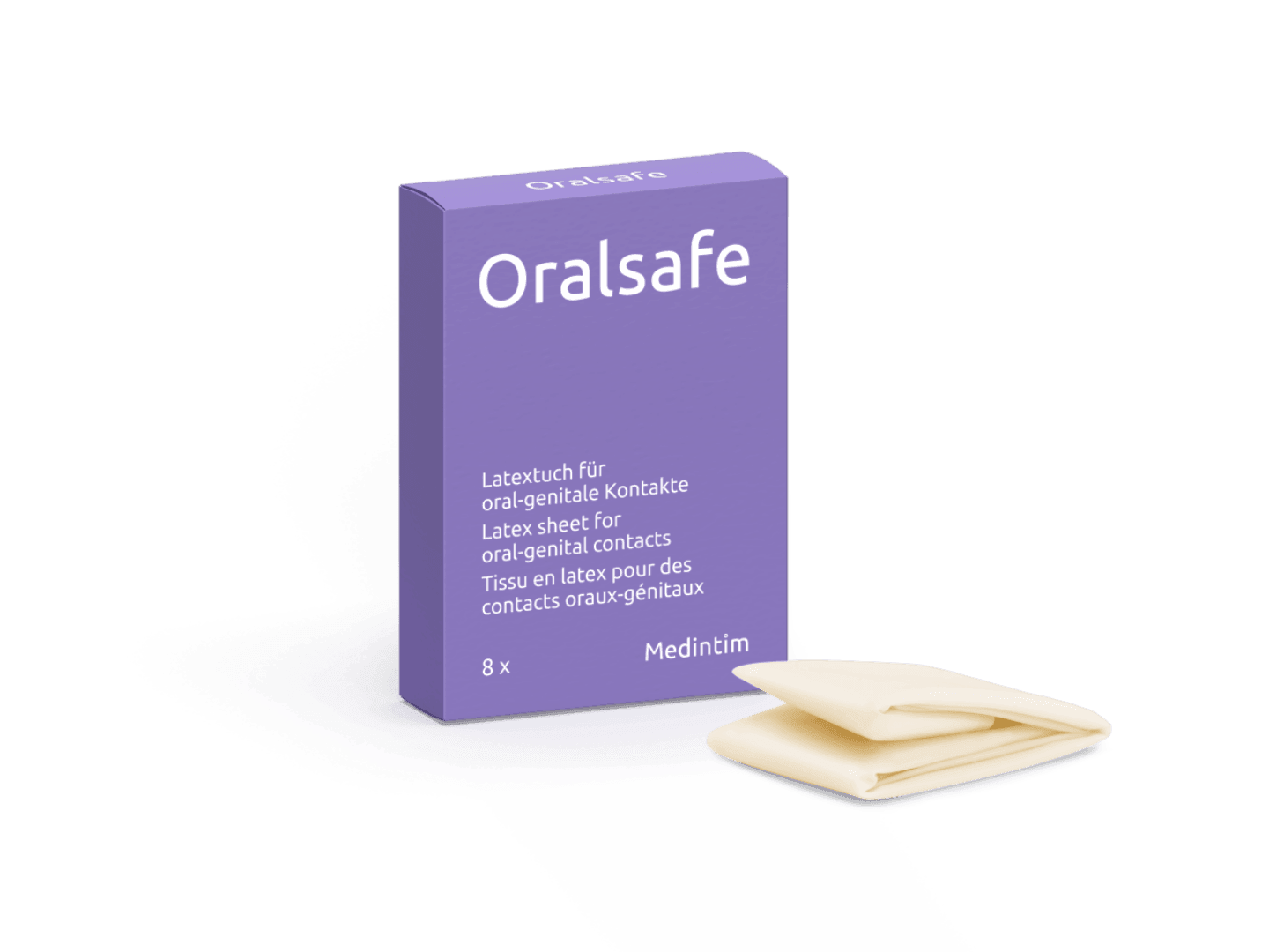 Lecktuch "Oralsafe" aus Latex - Erdbeergeschmack (8 Stk.) - loveiu.ch