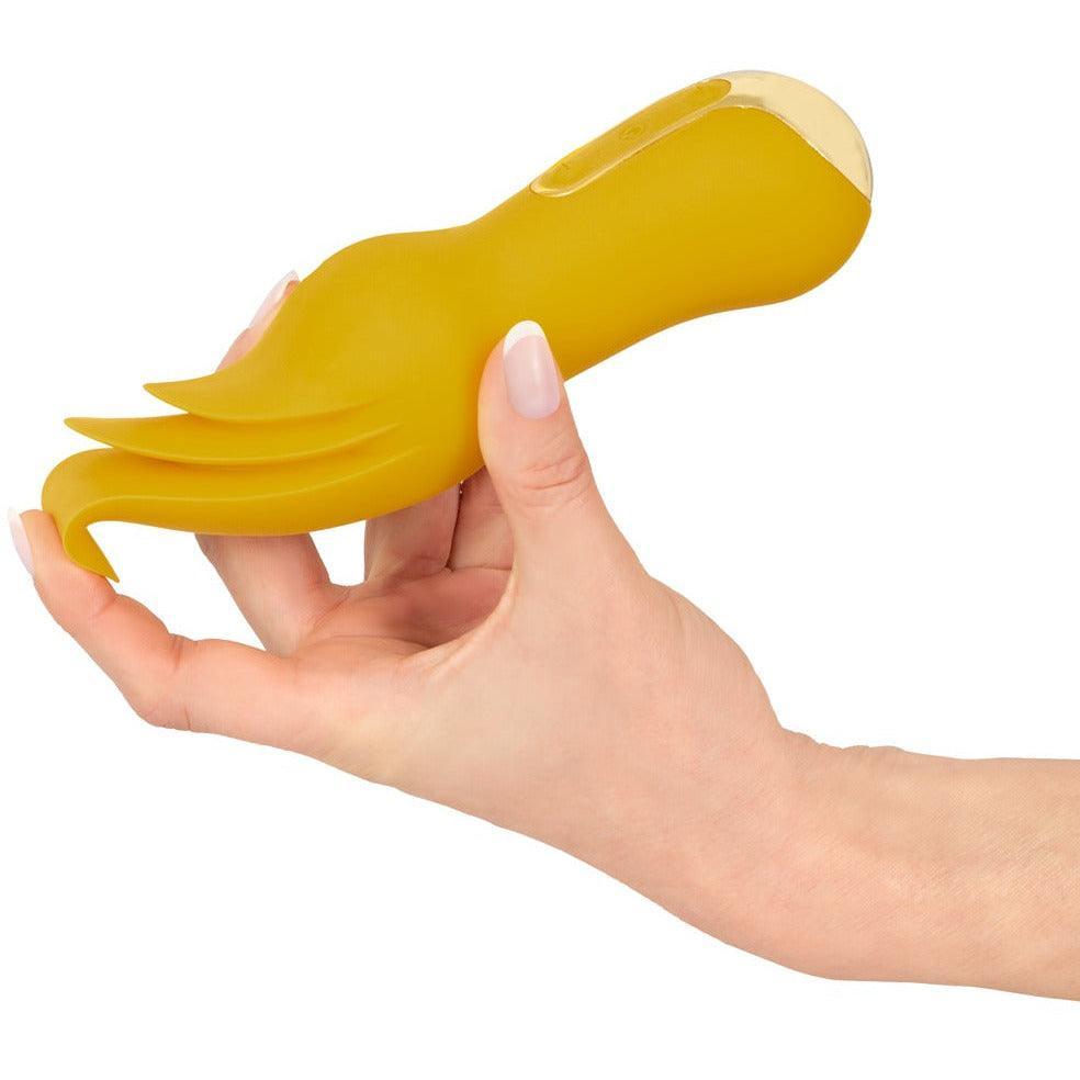 Vibrator "Licking" aus Silikon- flatternde Spitzen (gelb) - loveiu.ch