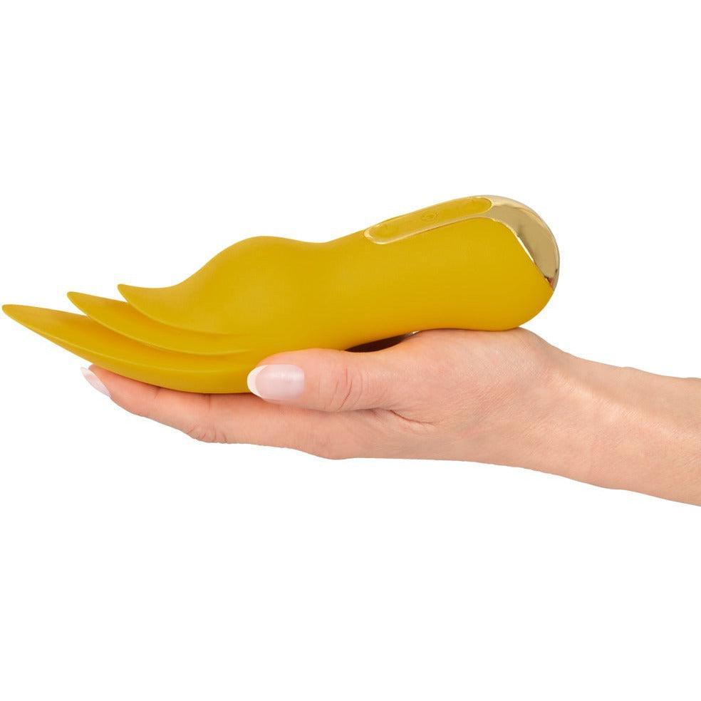 Vibrator "Licking" aus Silikon- flatternde Spitzen (gelb) - loveiu.ch