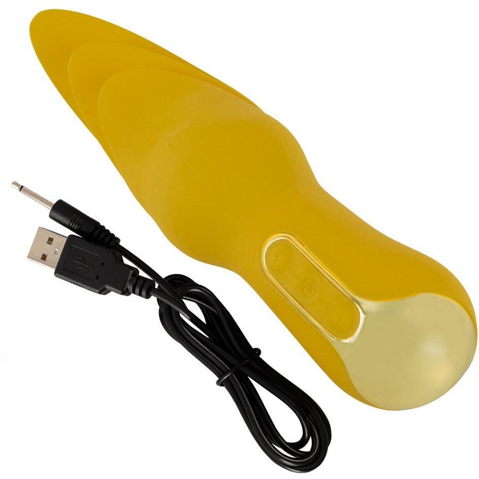 Vibrator "Licking" aus Silikon- flatternde Spitzen (gelb) - loveiu.ch