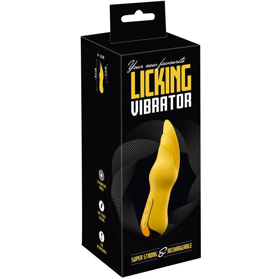 Vibrator "Licking" aus Silikon- flatternde Spitzen (gelb) - loveiu.ch
