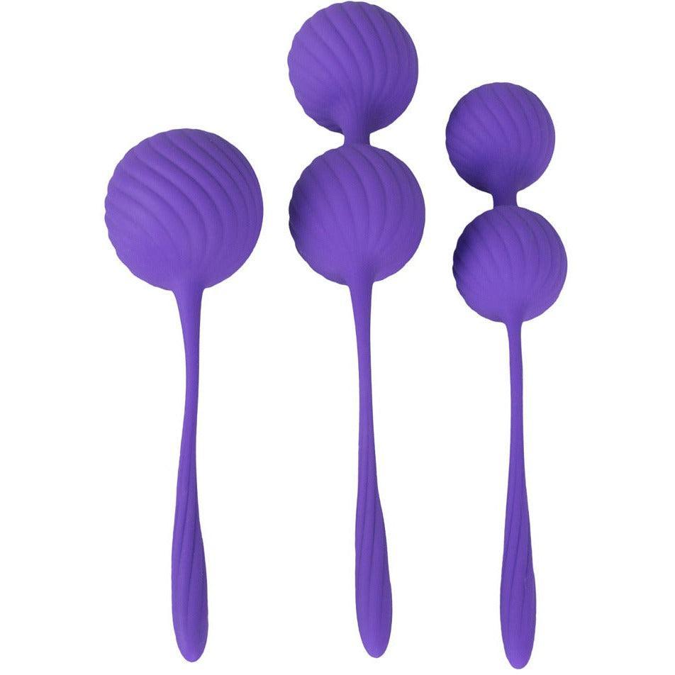 Liebeskugeln Beckenbodentraining "Trainer" aus Silikon im 3er Set (violett) - loveiu.ch