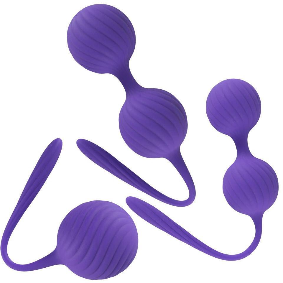 Liebeskugeln Beckenbodentraining "Trainer" aus Silikon im 3er Set (violett) - loveiu.ch
