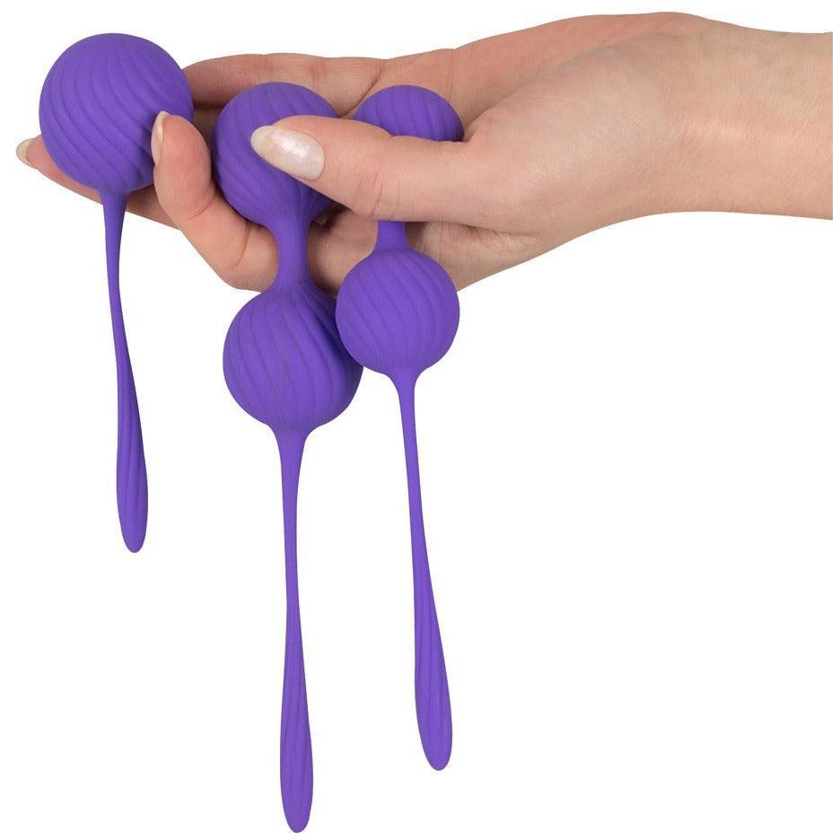 Liebeskugeln Beckenbodentraining "Trainer" aus Silikon im 3er Set (violett) - loveiu.ch