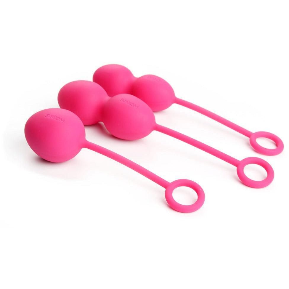 Liebeskugeln "Nova" aus Silikon - Beckenbodentraining im 3er Set (pink) - loveiu.ch