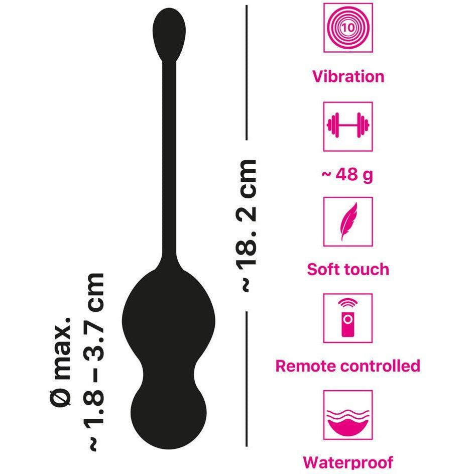 Liebeskugeln vibro "RC Duo Love Ball" aus Silikon - mit Fernbedienung Ø 3.7 cm (lila) - loveiu.ch