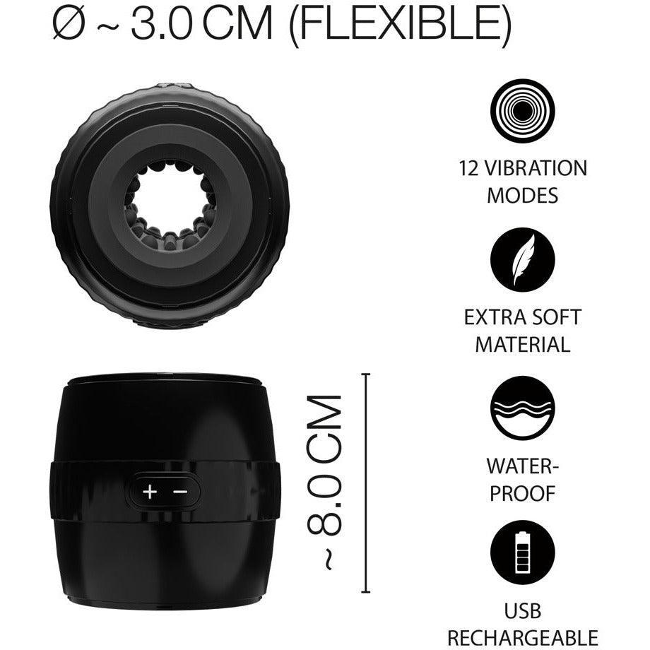 Masturbator "Donut" mit hautfreundlichen Softsleeve - dehnbar Ø 3 cm (schwarz) - loveiu.ch