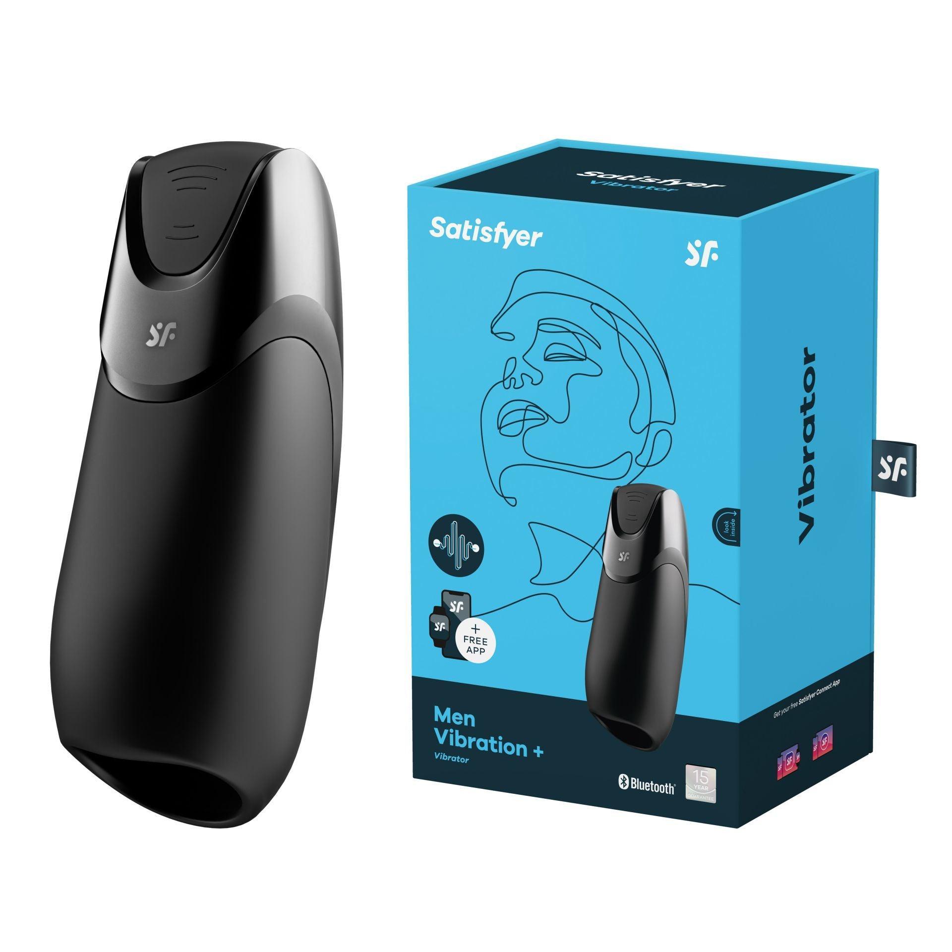 SATISFYER Masturbator "Men Vibration+" - Airpulse-Technologie 16.5 cm (schwarz) - loveiu.ch