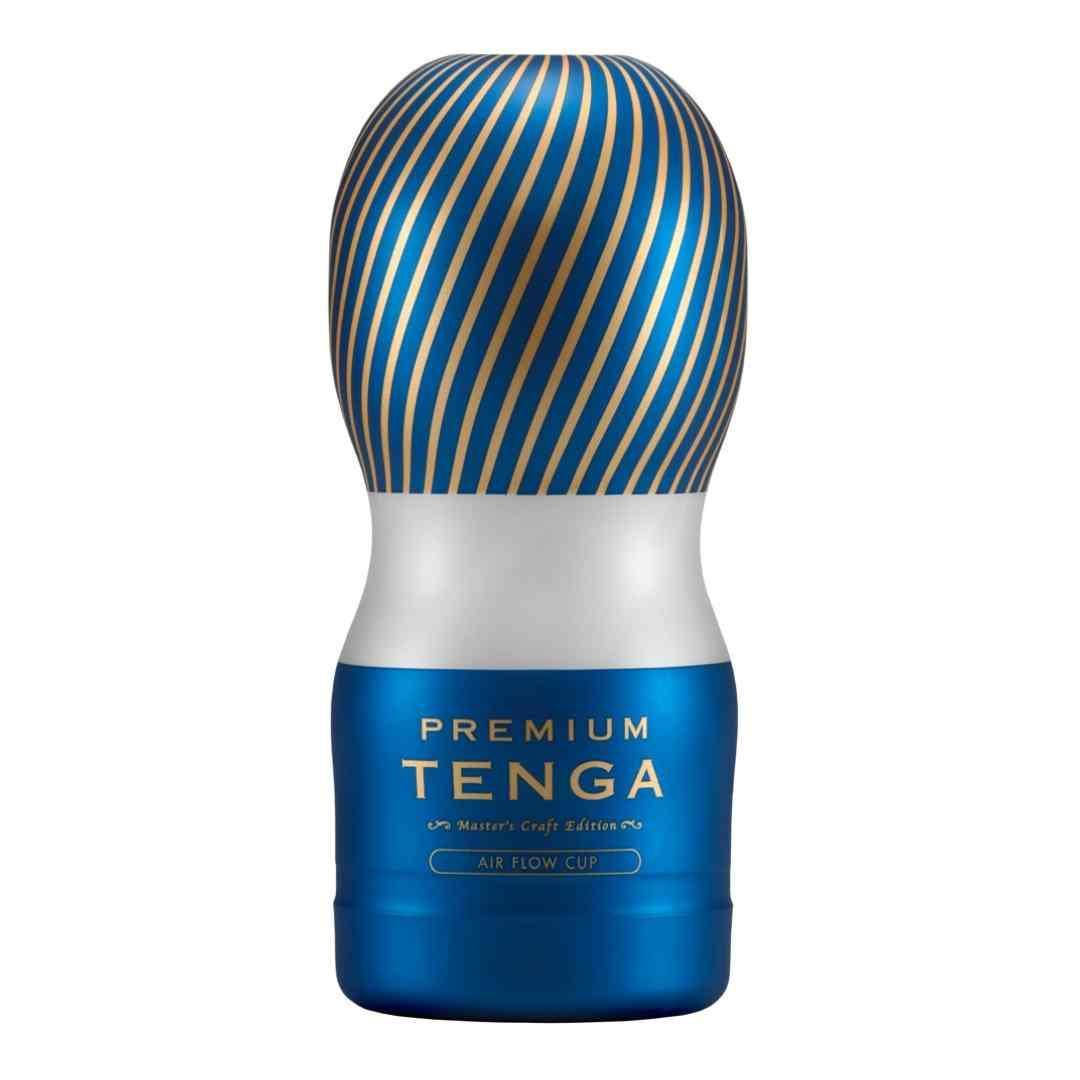 Masturbator "TENGA Air Flow Cup" mit strukturiertem Innenleben & Gleitgelprobe - 15.5 cm (blau) - loveiu.ch