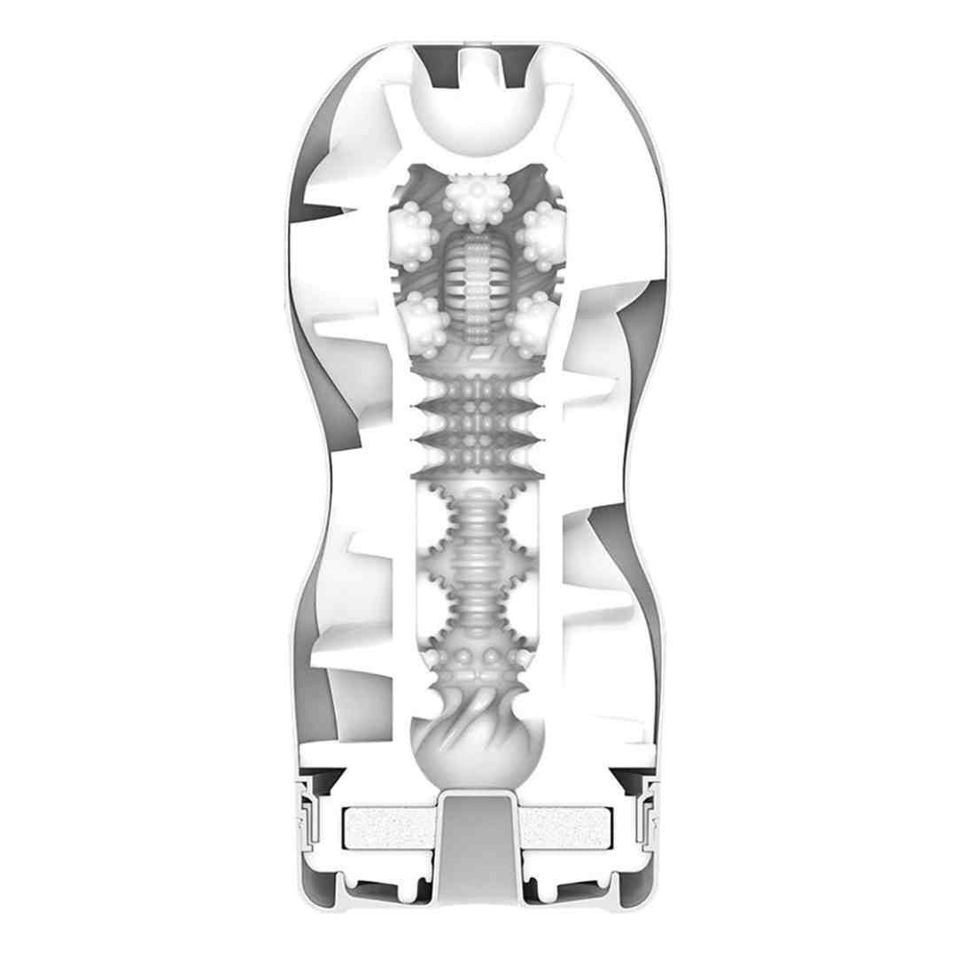 Masturbator "TENGA Air Flow Cup" mit strukturiertem Innenleben & Gleitgelprobe - 15.5 cm (blau) - loveiu.ch