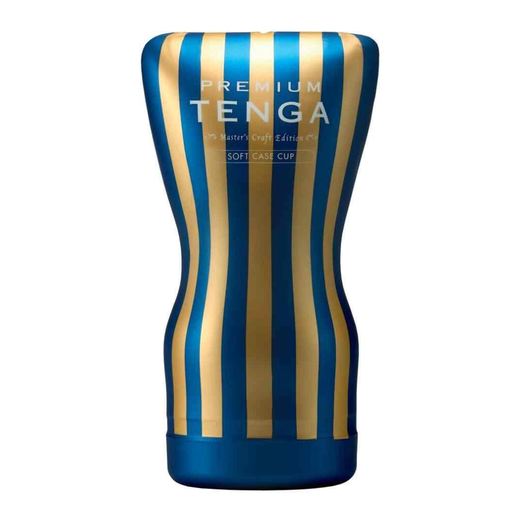 Masturbator "TENGA Premium Soft Case Cup" aus Silikon - mit beiliegendem Gelitgel 15.5 cm (blau) - loveiu.ch
