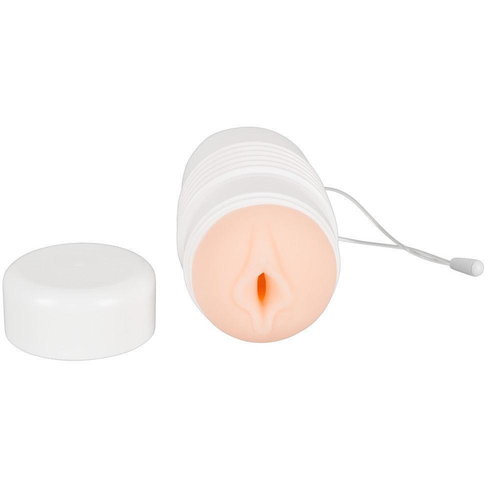 Masturbator "Vulcan Ripe Vagina Vibrating" mit Minivibrator & Real-Feel-Reizstruktur - 15 cm (hautfarben hell) - loveiu.ch