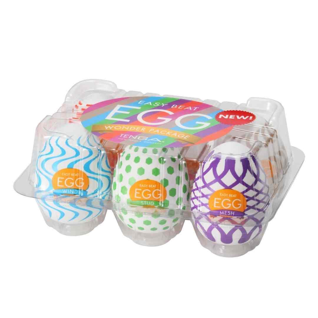 Masturbatoren "TENGA Egg Wonder Package" mit Reizstrukturen - inkl. Gleitgel 7 cm (weiss) - loveiu.ch