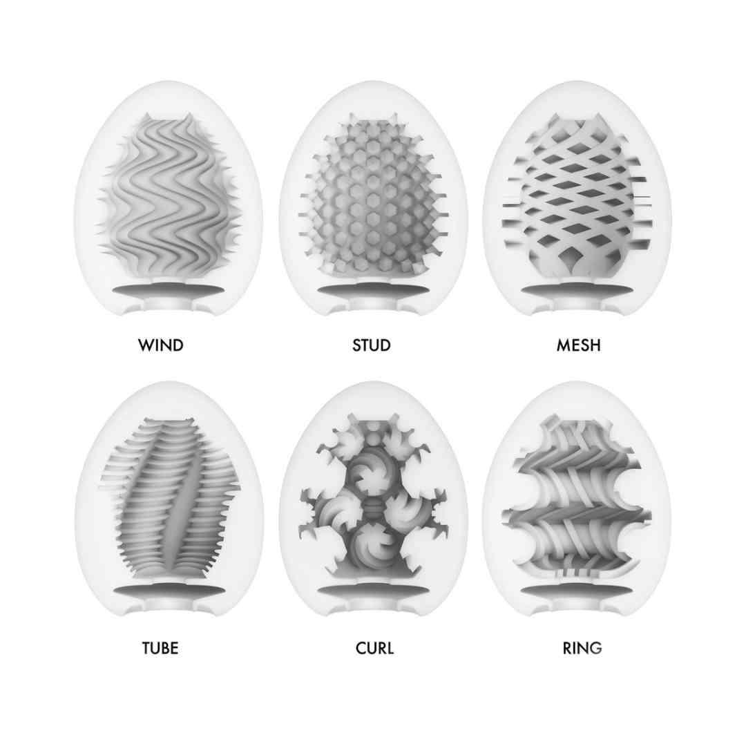 Masturbatoren "TENGA Egg Wonder Package" mit Reizstrukturen - inkl. Gleitgel 7 cm (weiss) - loveiu.ch