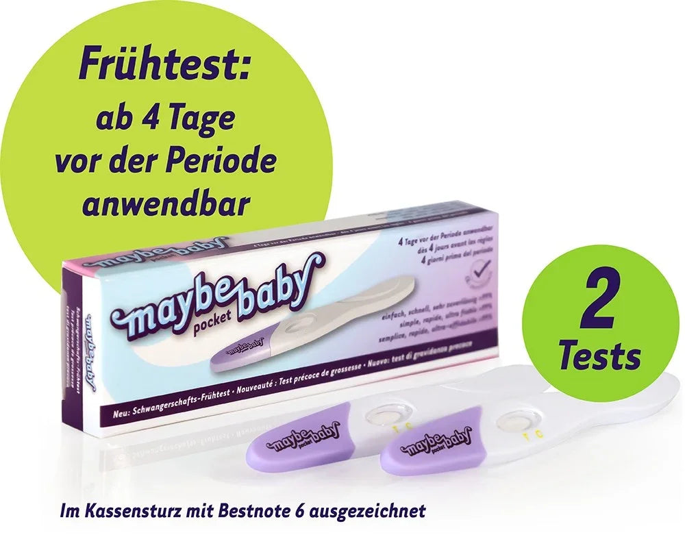 maybe baby Frühtest Schwangerschaftstest ab 4 Tagen vor Periode, 2 Tests im Set