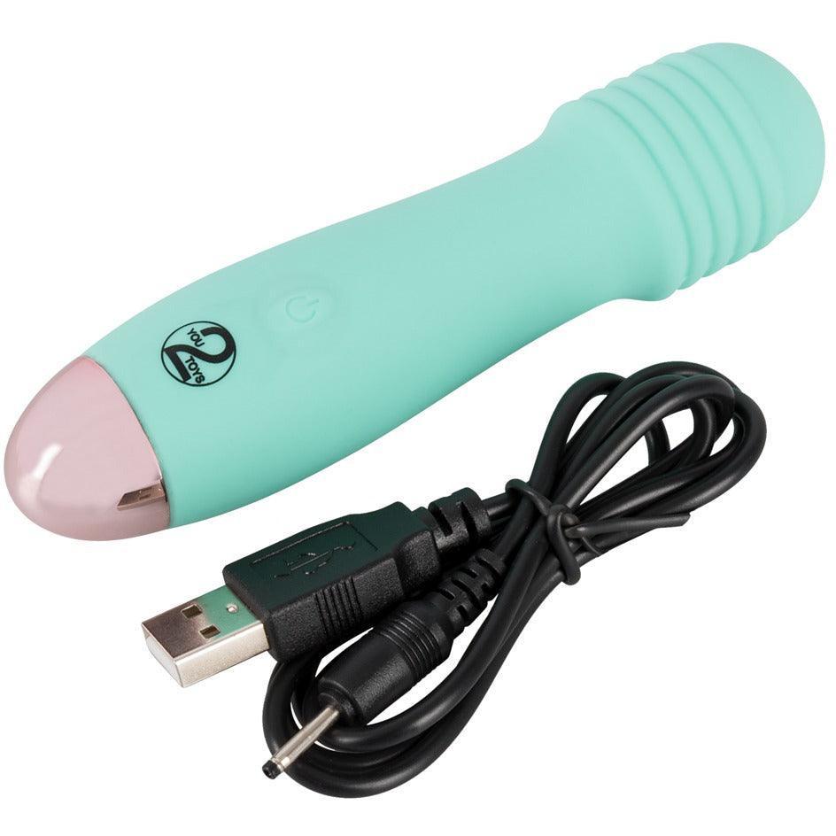 Minivibrator "Cuties" aus Silikon - gerillt & klein 12.9 cm (türkis) - loveiu.ch