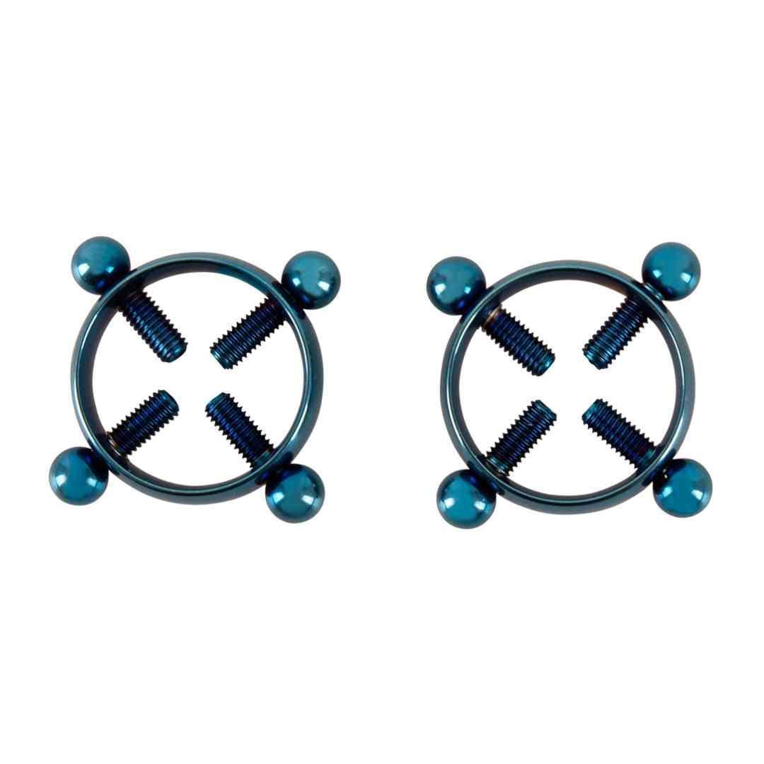 Nippelklemmen "Blue Moon" mit 4 Justierschrauben - verstellbar Ø 1.8 cm (blau) - loveiu.ch