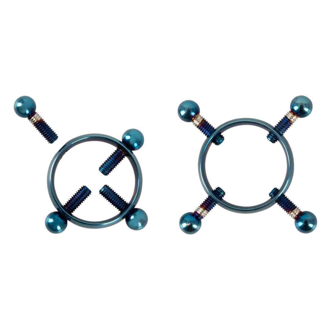 Nippelklemmen "Blue Moon" mit 4 Justierschrauben - verstellbar Ø 1.8 cm (blau) - loveiu.ch