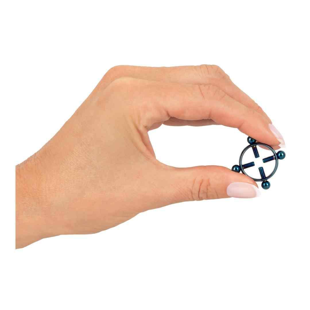 Nippelklemmen "Blue Moon" mit 4 Justierschrauben - verstellbar Ø 1.8 cm (blau) - loveiu.ch