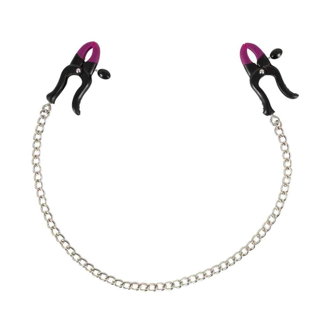 Nippelklemmen mit Ketten - 52 cm verstellbar (schwarz) - loveiu.ch