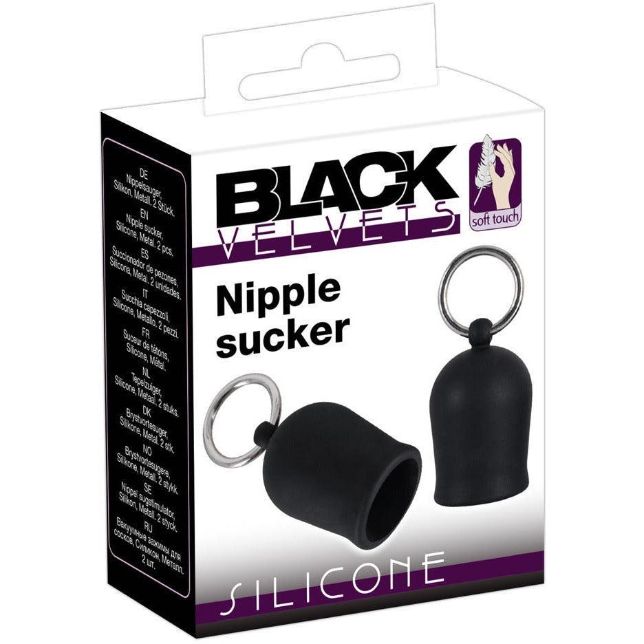 Nippelsauger-Set "Black Velvet" aus Silikon - Metallringe (schwarz/silber) - loveiu.ch
