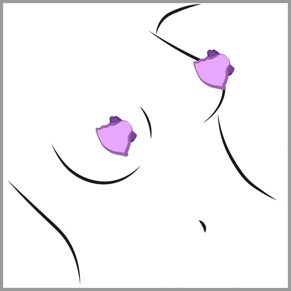Nippelsauger "hers" aus Silikon - mit Vibratoren Ø 5.8 cm (lila) - loveiu.ch