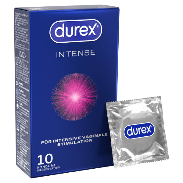 Kondome "Intense Orgasmic " mit Minzaroma & genoppter Oberfläche (Ø 56 mm/10 Stk.) von Durex