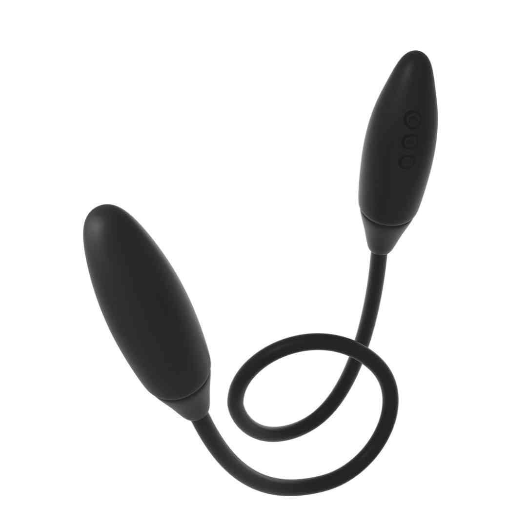 Paarvibrator "Couple's Double" aus Silikon - für die zweifache Stimulation 65 cm (schwarz) - loveiu.ch