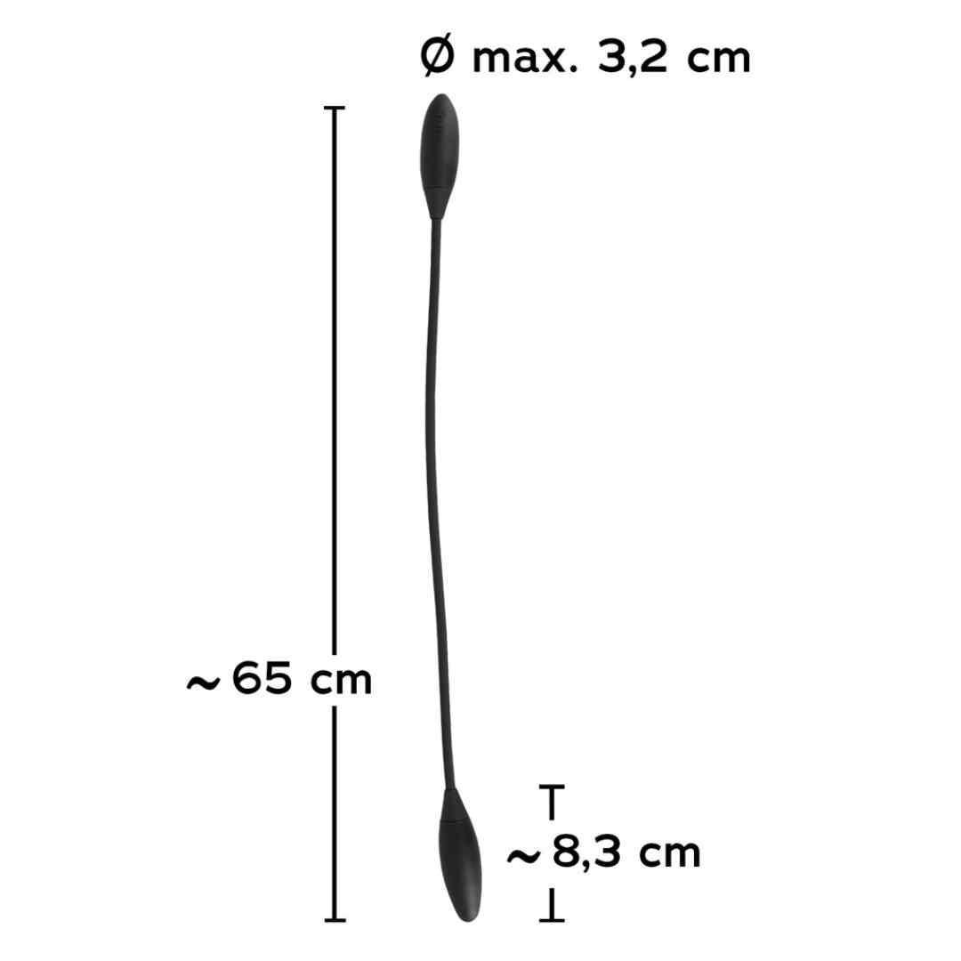 Paarvibrator "Couple's Double" aus Silikon - für die zweifache Stimulation 65 cm (schwarz) - loveiu.ch