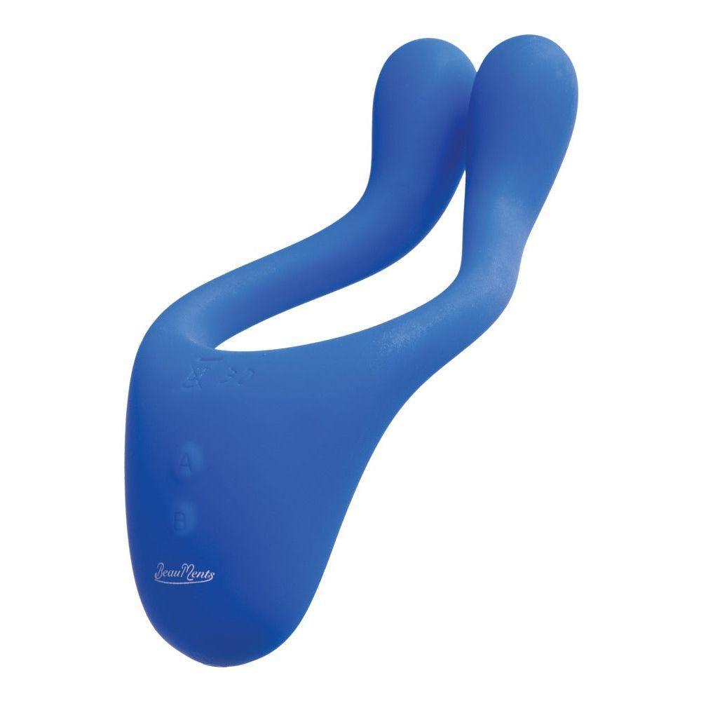 Paarvibrator "Doppio" aus Silikon - mit flexiblen Vibroarmen 14 cm (blau) - loveiu.ch