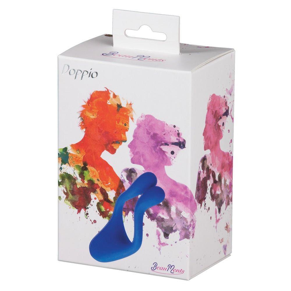 Paarvibrator "Doppio" aus Silikon - mit flexiblen Vibroarmen 14 cm (blau) - loveiu.ch