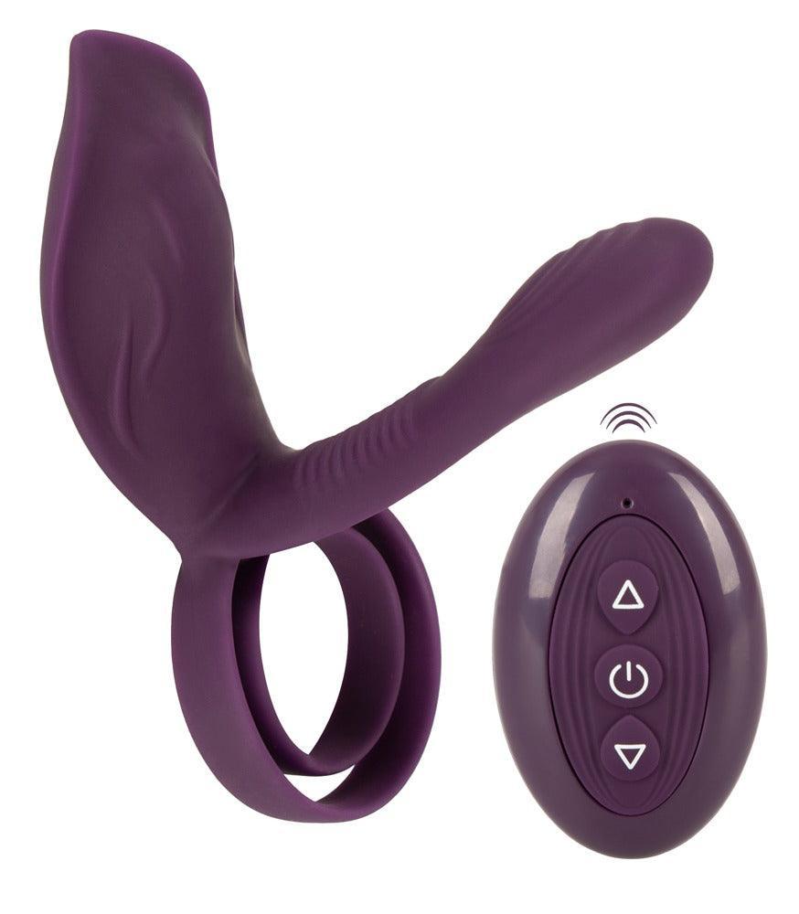 Paarvibrator "RC Couples Vibrator 2" aus Silikon - mit Klitorisreizer 10.2 cm (violett) - loveiu.ch