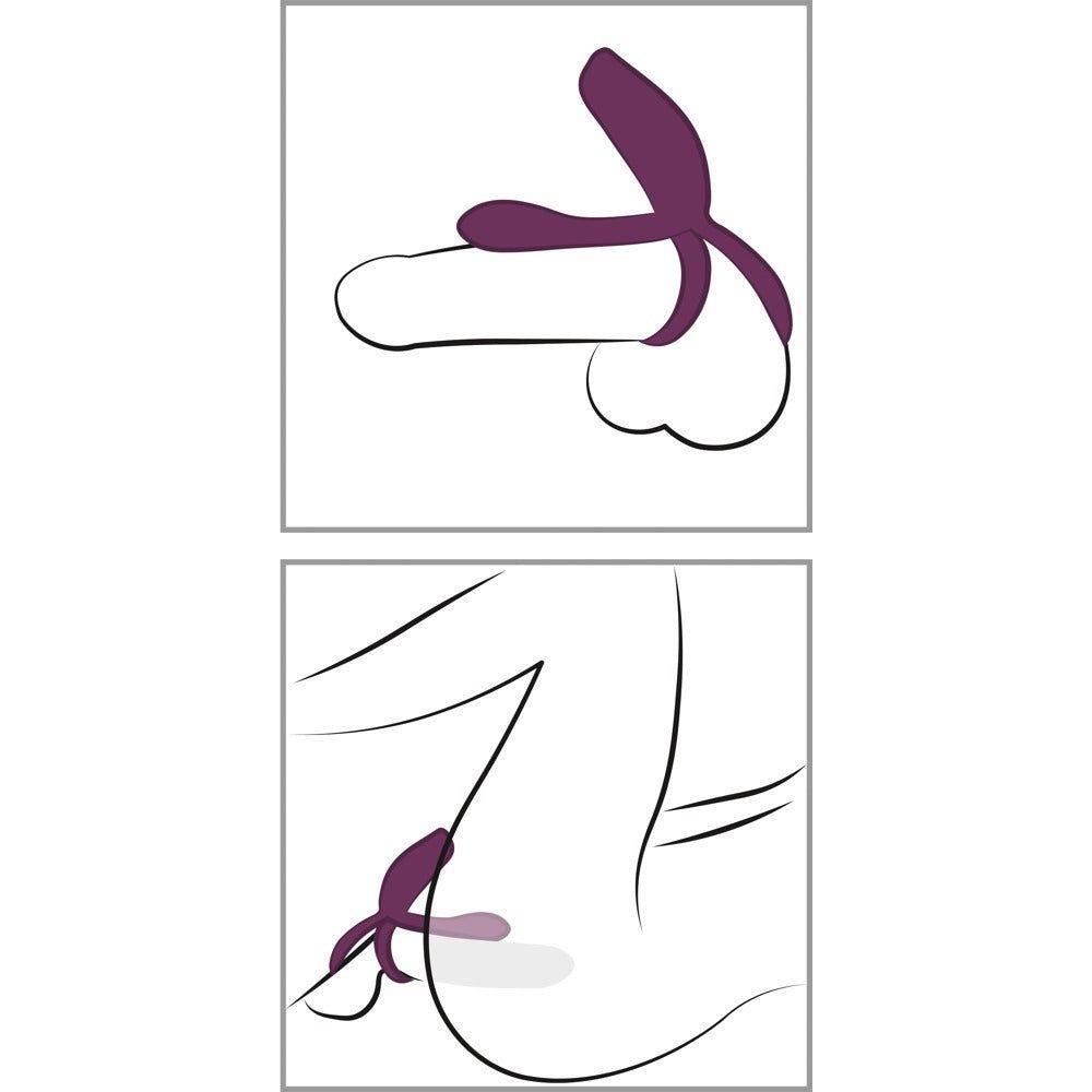 Paarvibrator "RC Couples Vibrator 2" aus Silikon - mit Klitorisreizer 10.2 cm (violett) - loveiu.ch