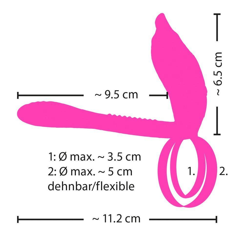 Paarvibrator "RC Couples Vibrator 2" aus Silikon - mit Klitorisreizer 10.2 cm (violett) - loveiu.ch