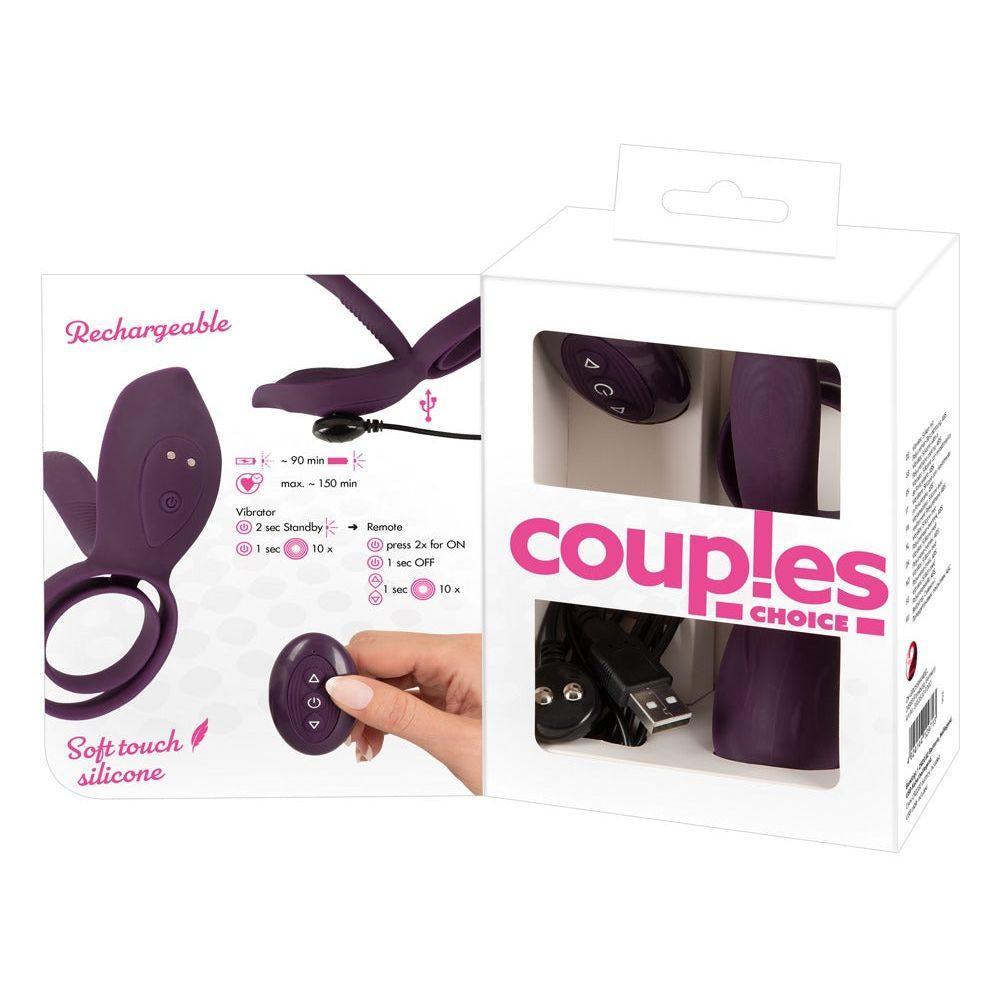 Paarvibrator "RC Couples Vibrator 2" aus Silikon - mit Klitorisreizer 10.2 cm (violett) - loveiu.ch