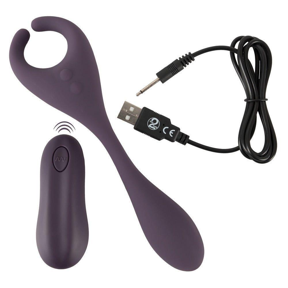 Paarvibrator "Remote Controlled" aus Silikon - mit Fernbedienung 18.5 cm (violett) - loveiu.ch
