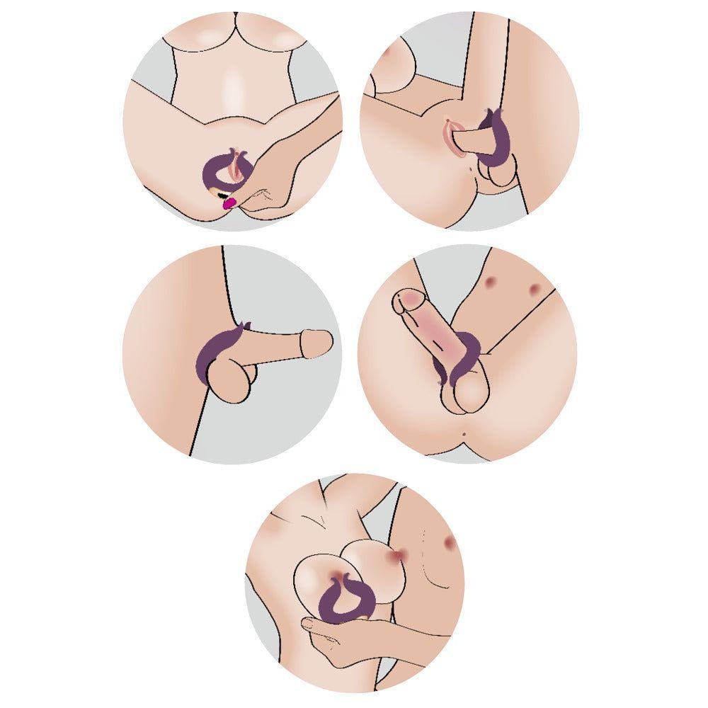 Paarvibrator "Two Motors coupleβs ring" aus Silikon Γ 3.7 cm (violett) - loveiu.ch