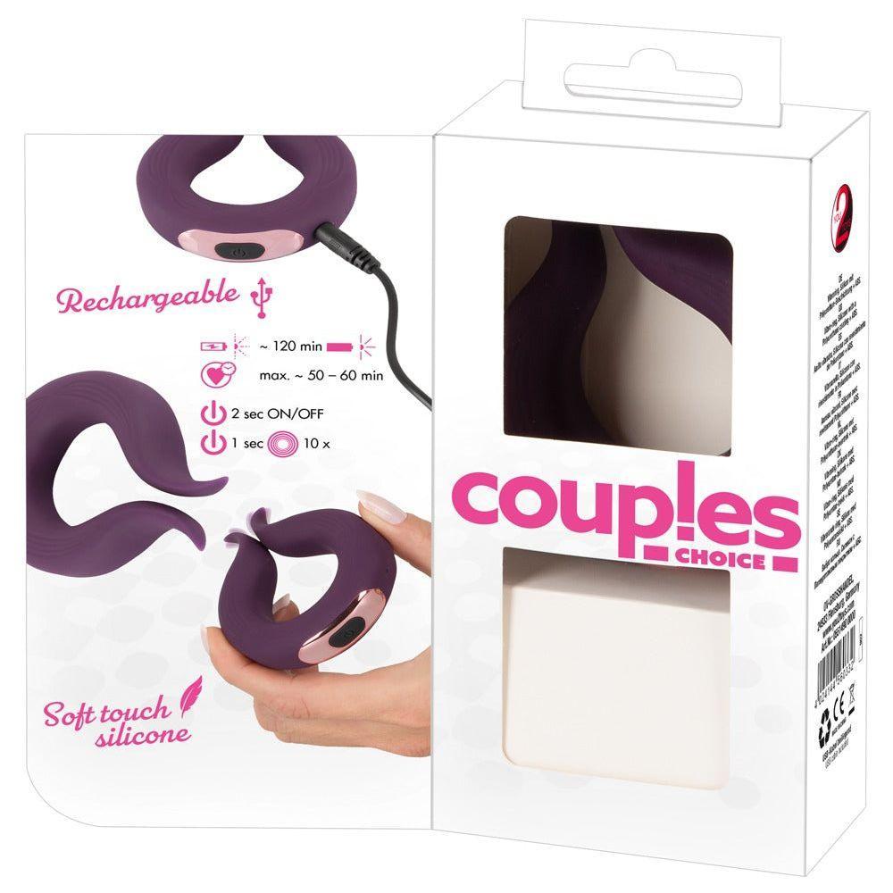 Paarvibrator "Two Motors coupleβs ring" aus Silikon Γ 3.7 cm (violett) - loveiu.ch