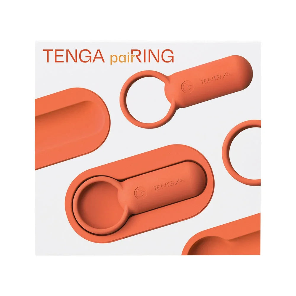 TENGA pairRING – oranger Paarvibrator für gemeinsame Intimität, diskret & komfortabel