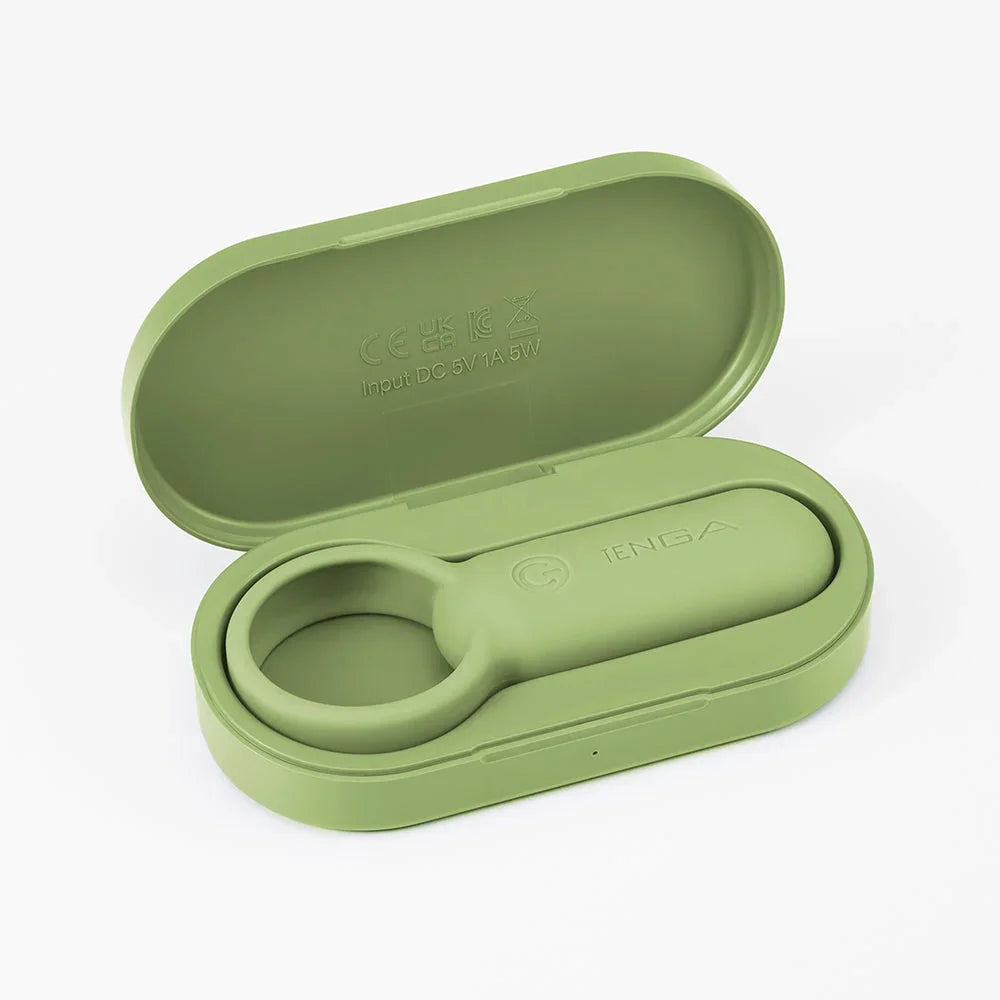 Grüner Tenga Vibrator mit Ladebox für diskretes Liebesleben