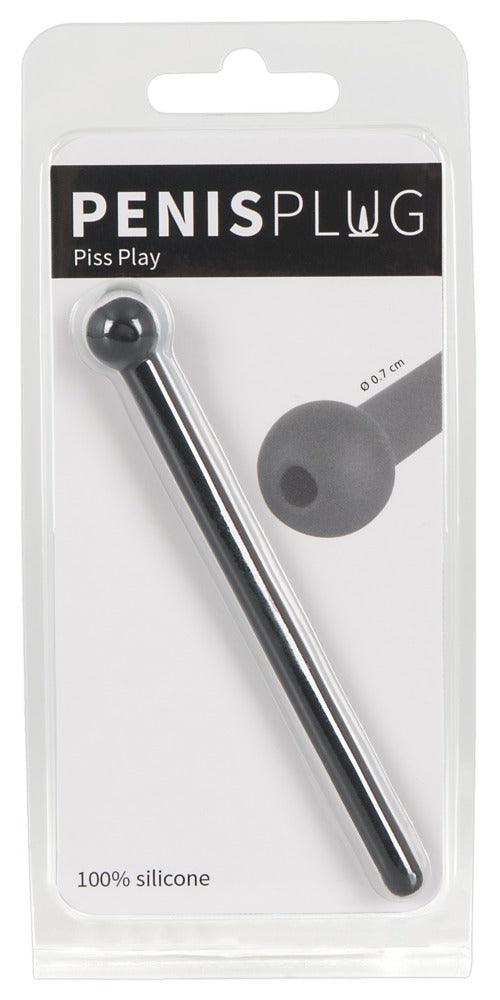 Penisplug "Piss Play" aus Silikon - Harnrörenstimulation Ø 0.7 cm (schwarz) - loveiu.ch