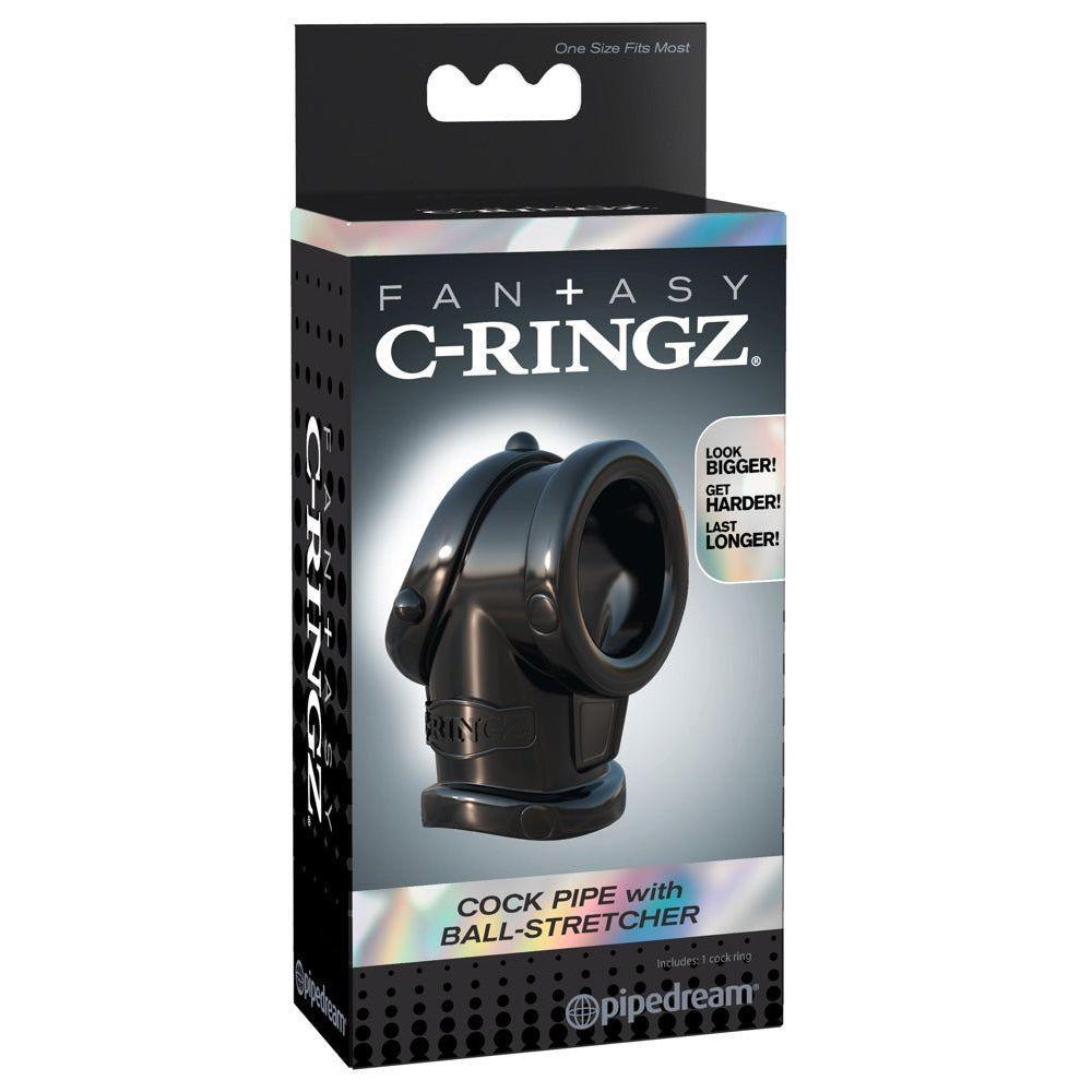 Penisring "Cock Pipe mit Ball-Stretcher" aus TPR Ø 3.5 cm (schwarz) - loveiu.ch