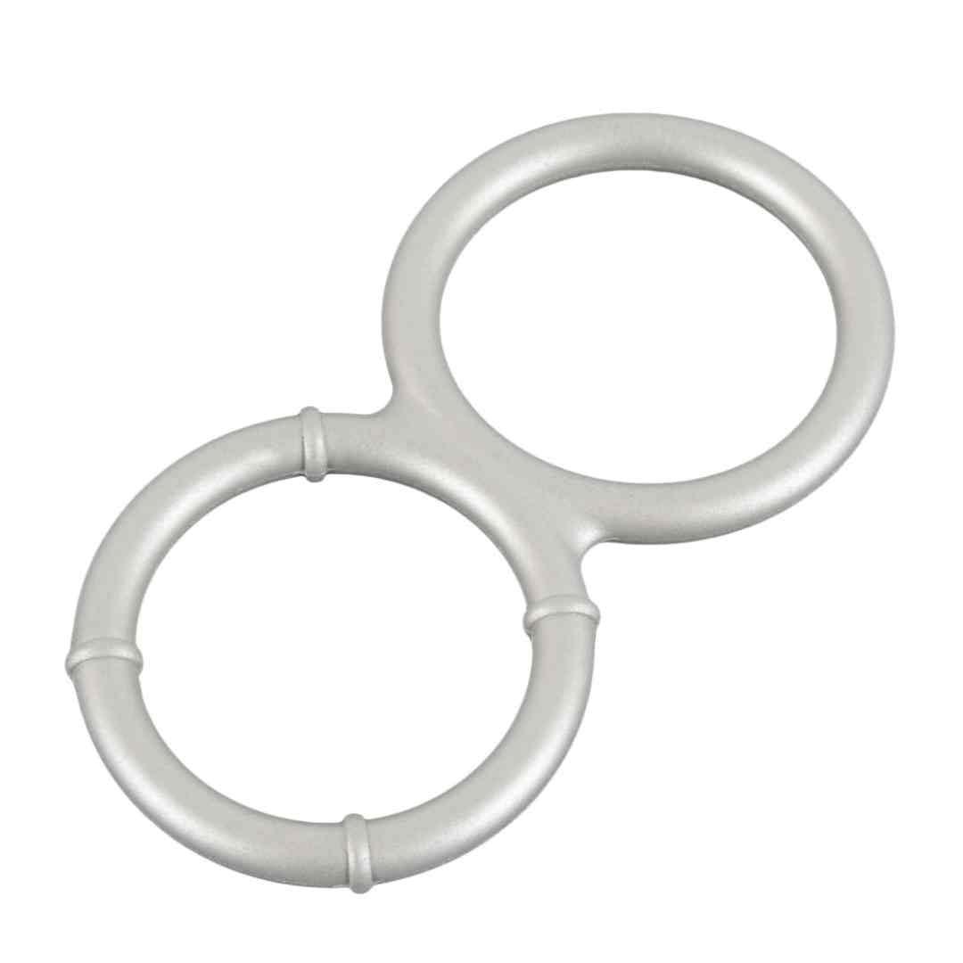 Penisring "cock and ball" aus Silikon - Ø 4 cm (Silber) - loveiu.ch