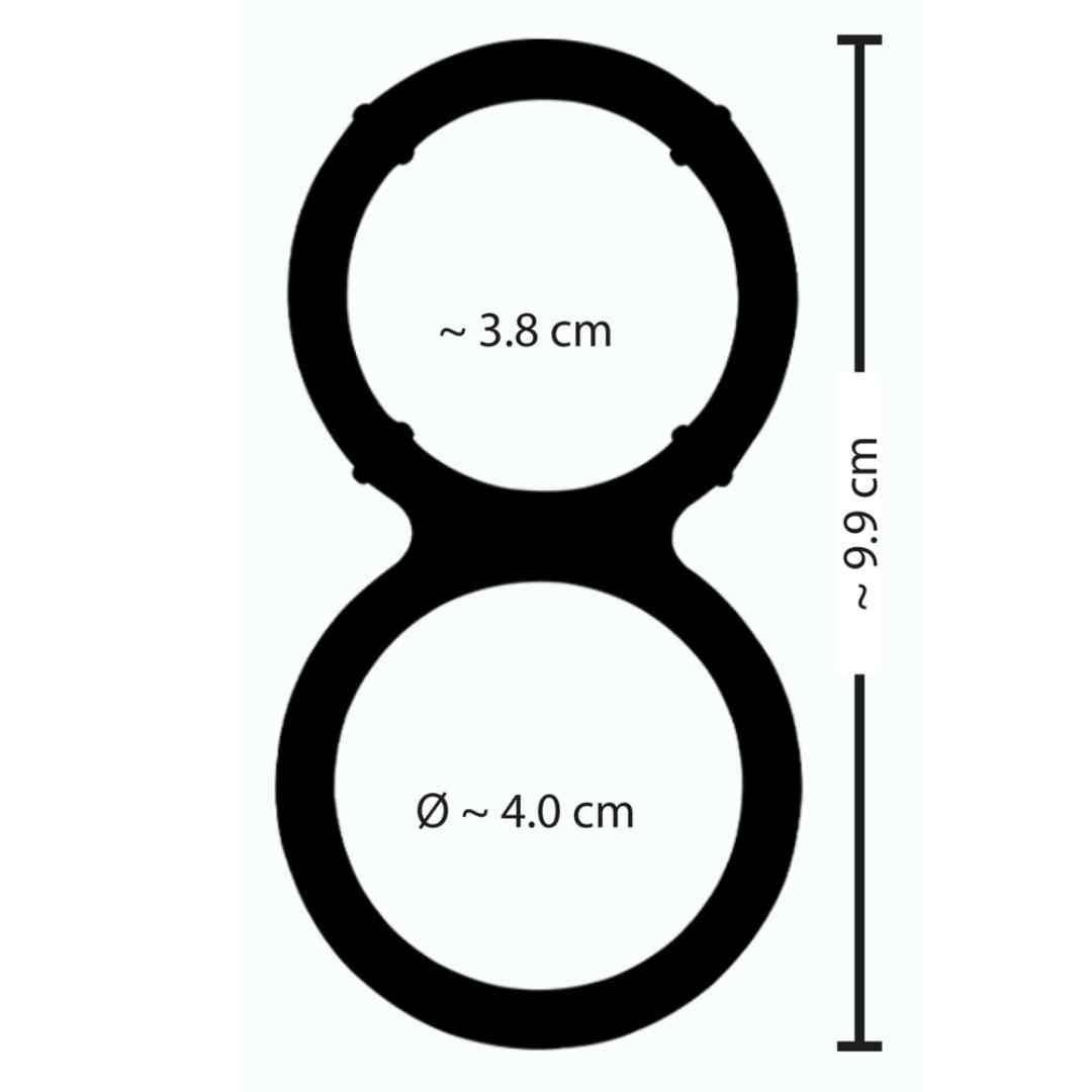 Penisring "cock and ball" aus Silikon - Ø 4 cm (Silber) - loveiu.ch